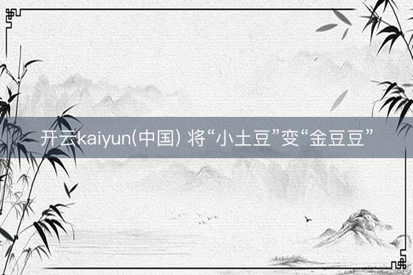 开云kaiyun(中国) 将“小土豆”变“金豆豆”