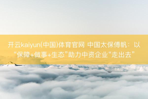 开云kaiyun(中国)体育官网 中国太保傅帆:以“保障+做事+生态”助力中资企业“走出去”
