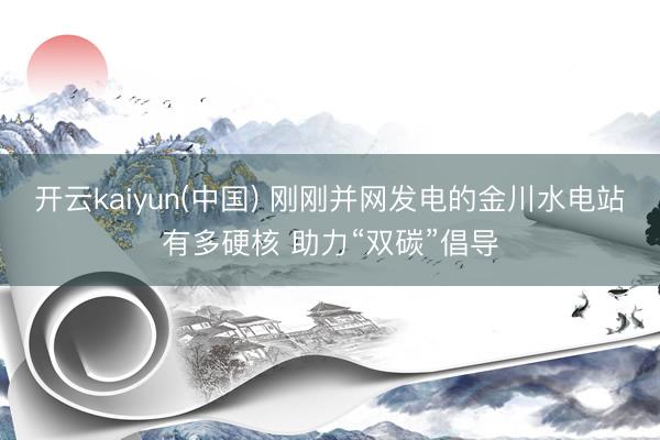 开云kaiyun(中国) 刚刚并网发电的金川水电站有多硬核 助力“双碳”倡导