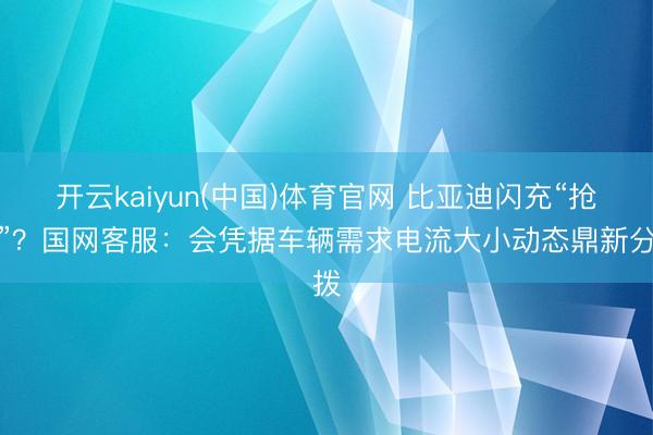 开云kaiyun(中国)体育官网 比亚迪闪充“抢电”?国网客服:会凭据车辆需求电流大小动态鼎新分拨