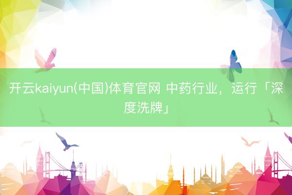 开云kaiyun(中国)体育官网 中药行业,运行「深度洗牌」