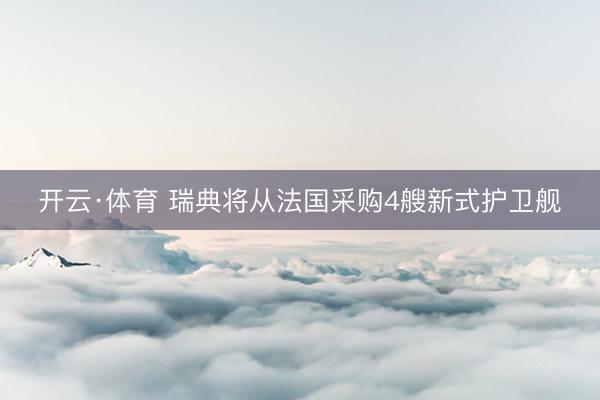 开云·体育 瑞典将从法国采购4艘新式护卫舰