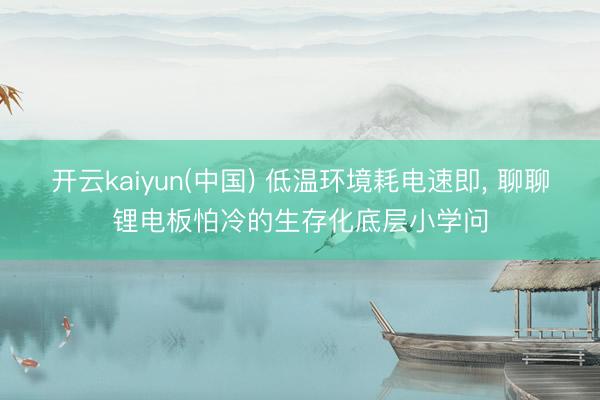 开云kaiyun(中国) 低温环境耗电速即, 聊聊锂电板怕冷的生存化底层小学问