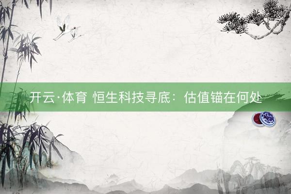 开云·体育 恒生科技寻底:估值锚在何处