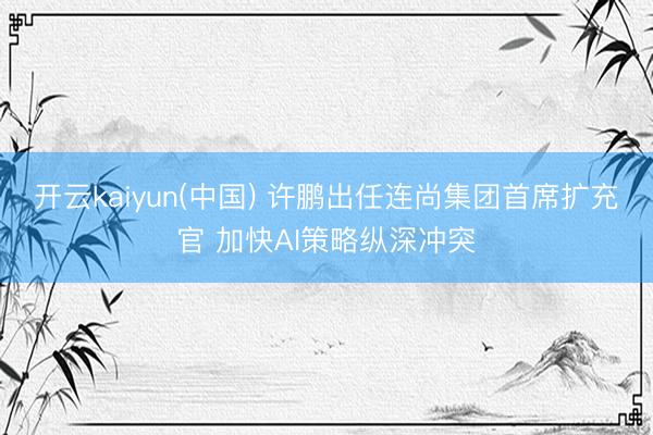 开云kaiyun(中国) 许鹏出任连尚集团首席扩充官 加快AI策略纵深冲突